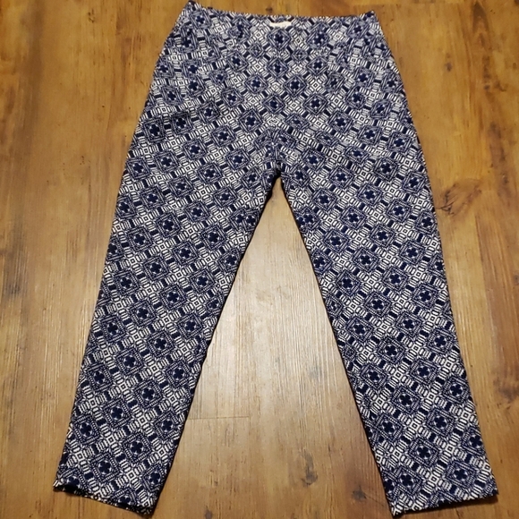 J crew navy blue and white geometric pattern capri - Picture 6 of 6